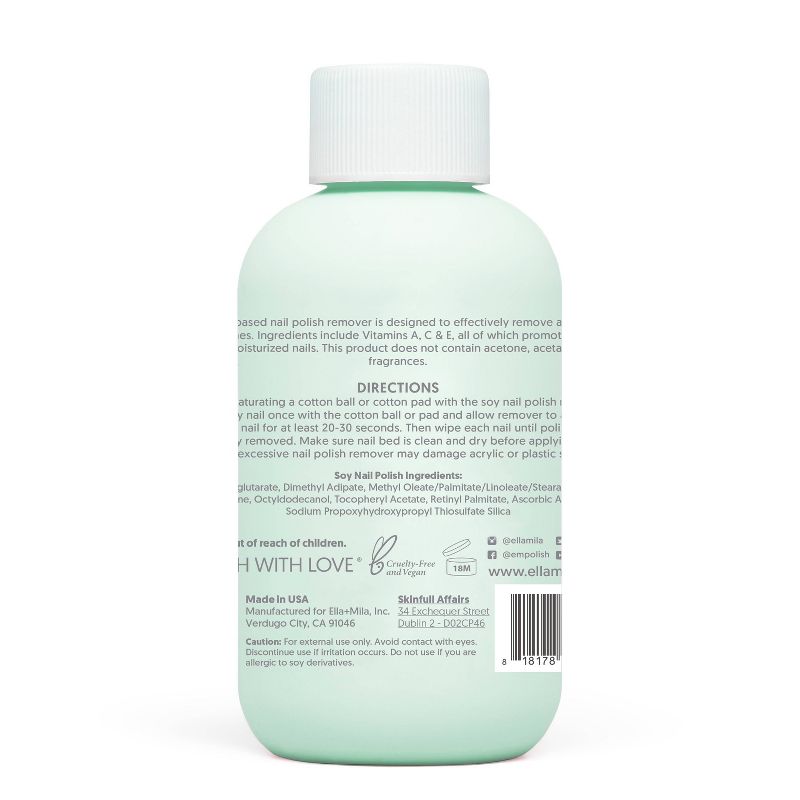 ella+mila Soy Nail Polish Remover Unscented - 4 fl oz