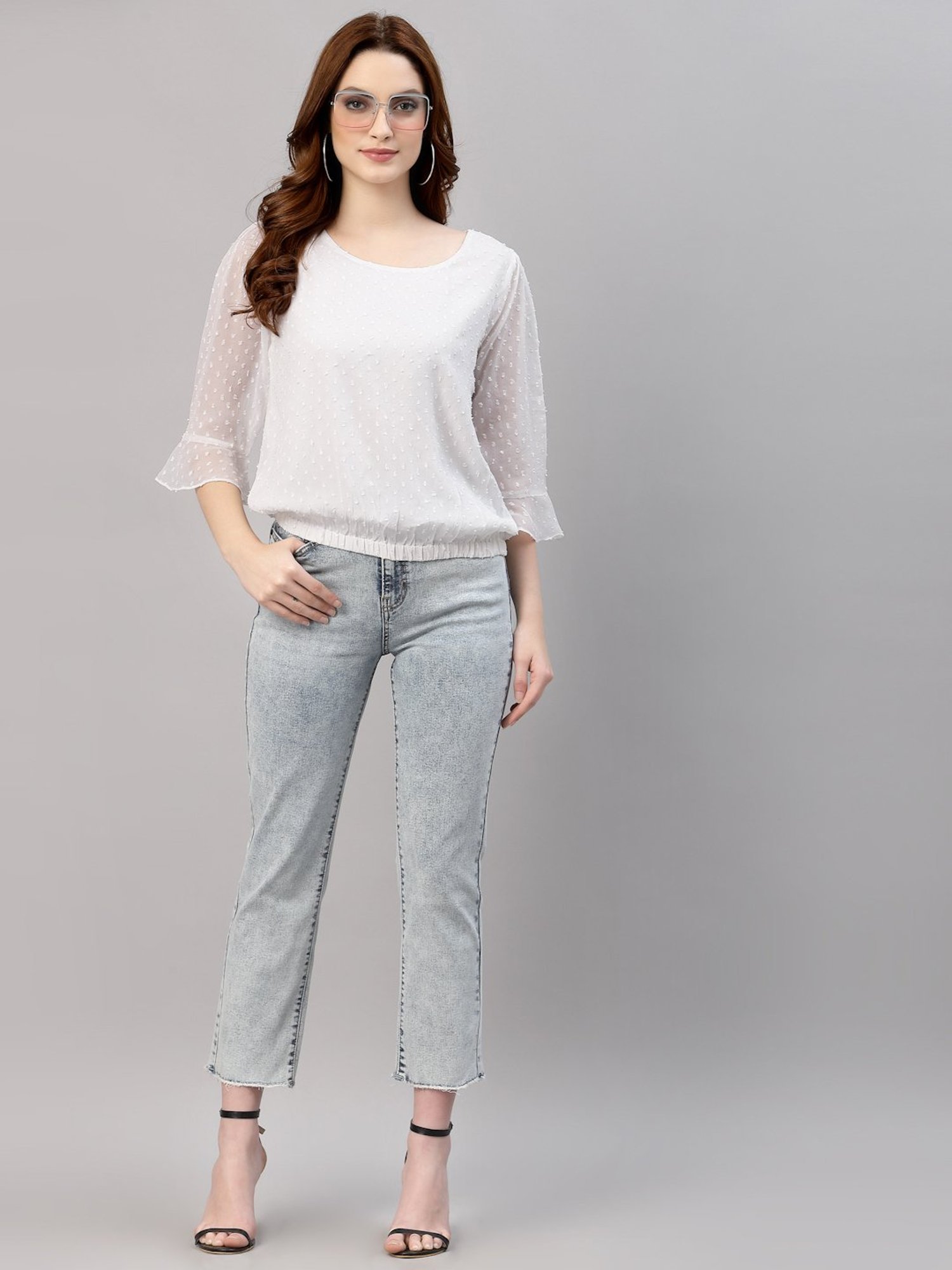 NEUDIS White Textured Top