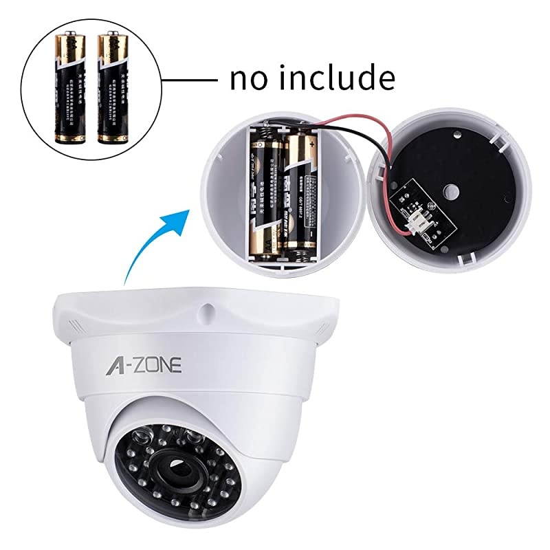 Dummy Fake Security Camera with Realistic Look Dummy Camera One Lighting Red LED at Night for Home and Businesses Security IndoorOutdoor 2 Pack