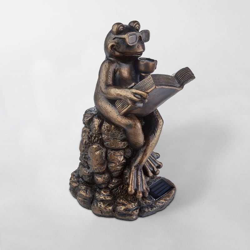 14.5" Polyresin Great Horned Owl on Stump Black - Hi-Line Gift