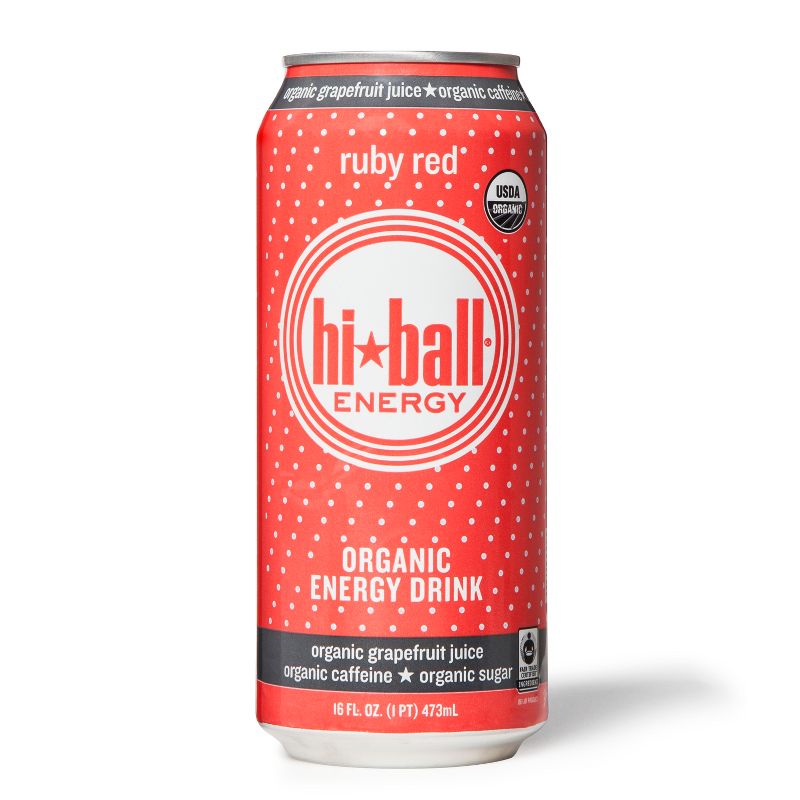 Hi-Ball Energy Organic Ruby Red Grapefruit Energy Drink - 16oz