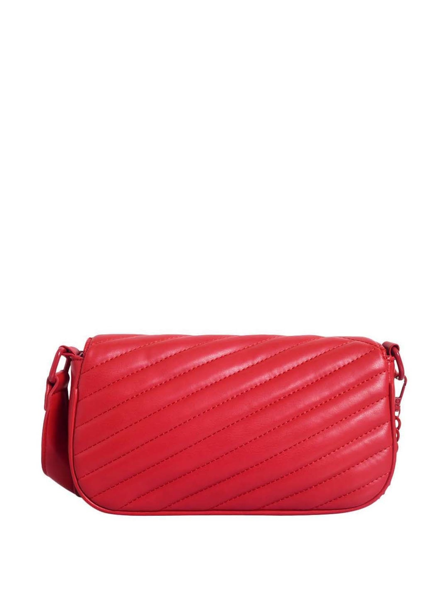 Lino Perros Red Quilted Medium Sling Handbag