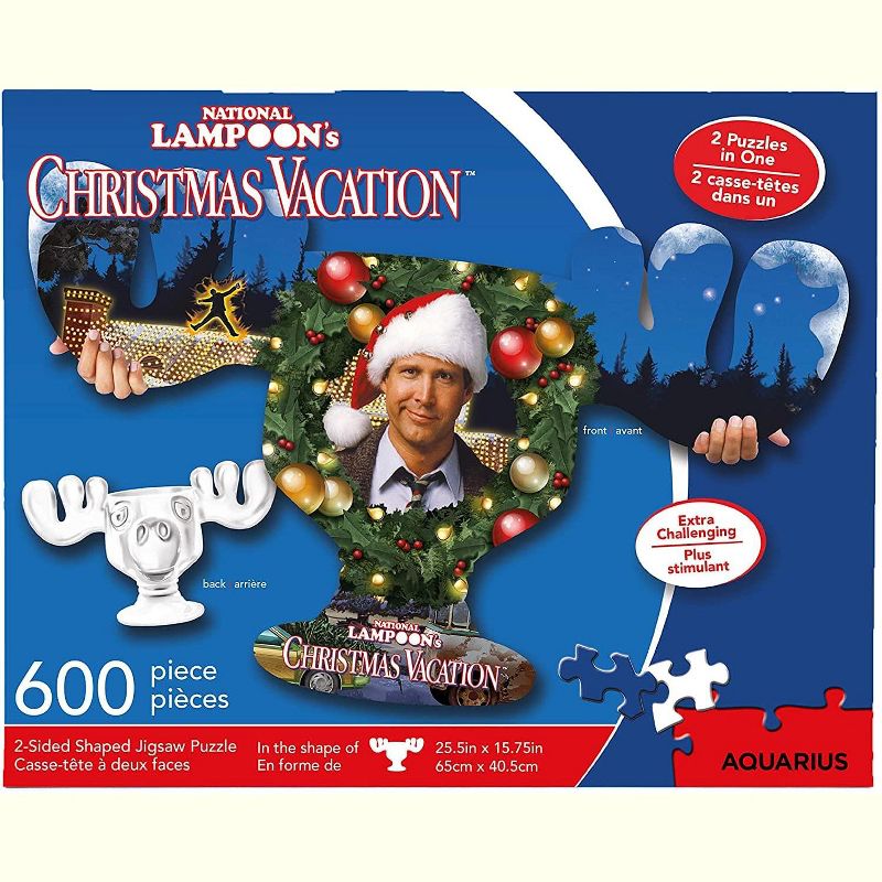 NMR Distribution Christmas Vacation Moose Mug & Collage 600 Piece 2 Sided Die Cut Jigsaw Puzzle