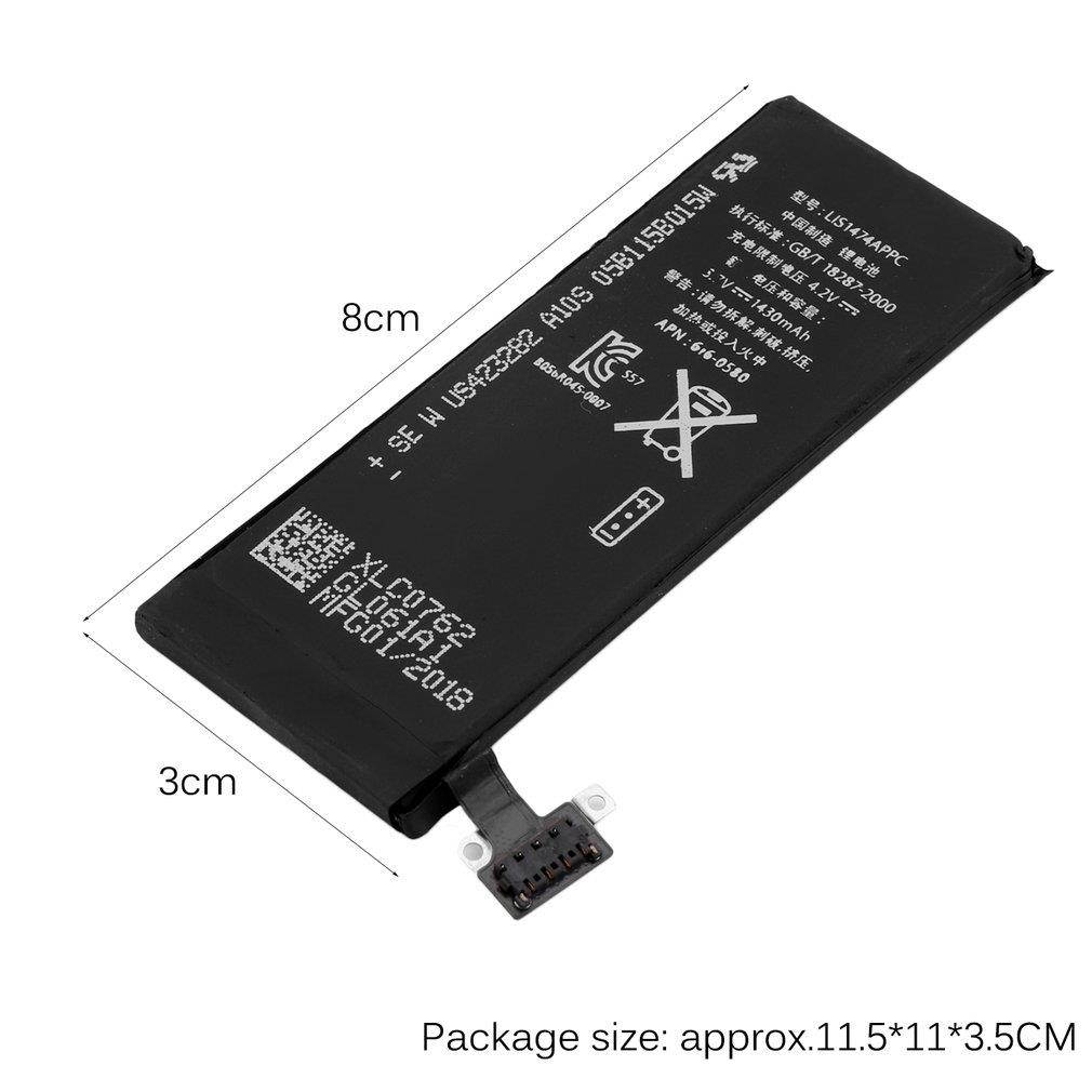 Portable 5 PCS 1430mAh 3.7V Li-Ion Polymer Internal Battery For iPhone 4S