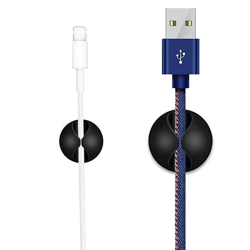 Cable Clips  6 Pack Cable Holder Multipurpose Cord Management for Home NonToxic Rubber Material SelfAdhesive Desk Cord Clips Durable Cord Organizer Black Cord Holder for Office Black 6pcs