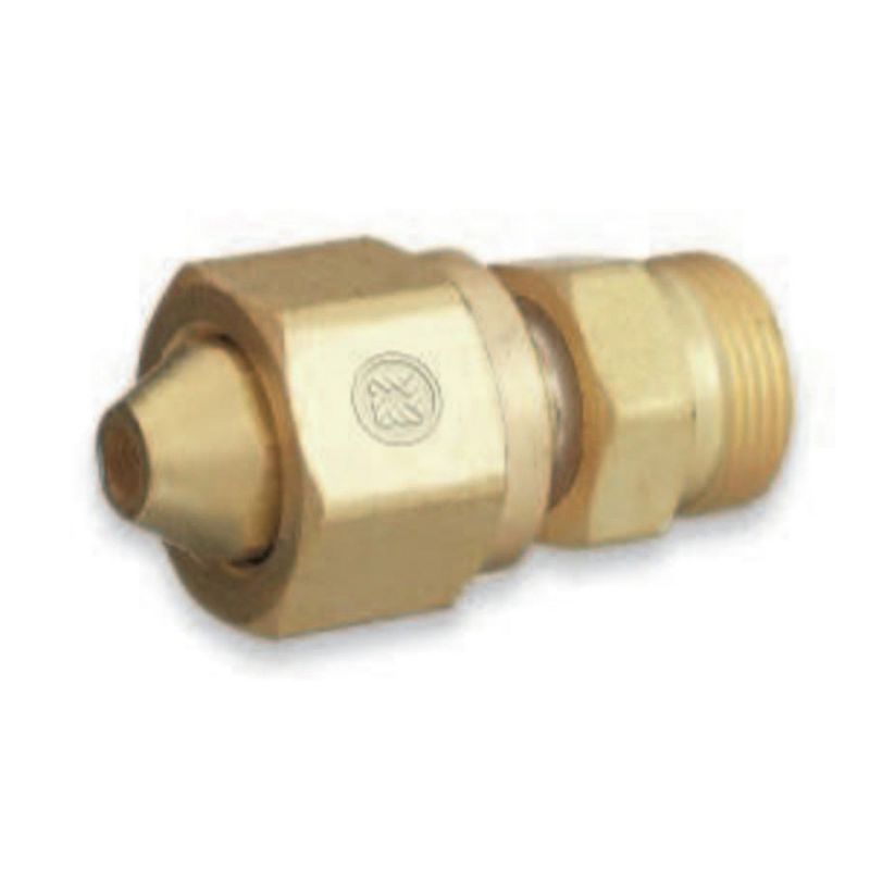 Western Enterprises 316 CGA-300 Commercial Acetylene / CGA-520 "B" Tank Brass Cylinder Adaptor