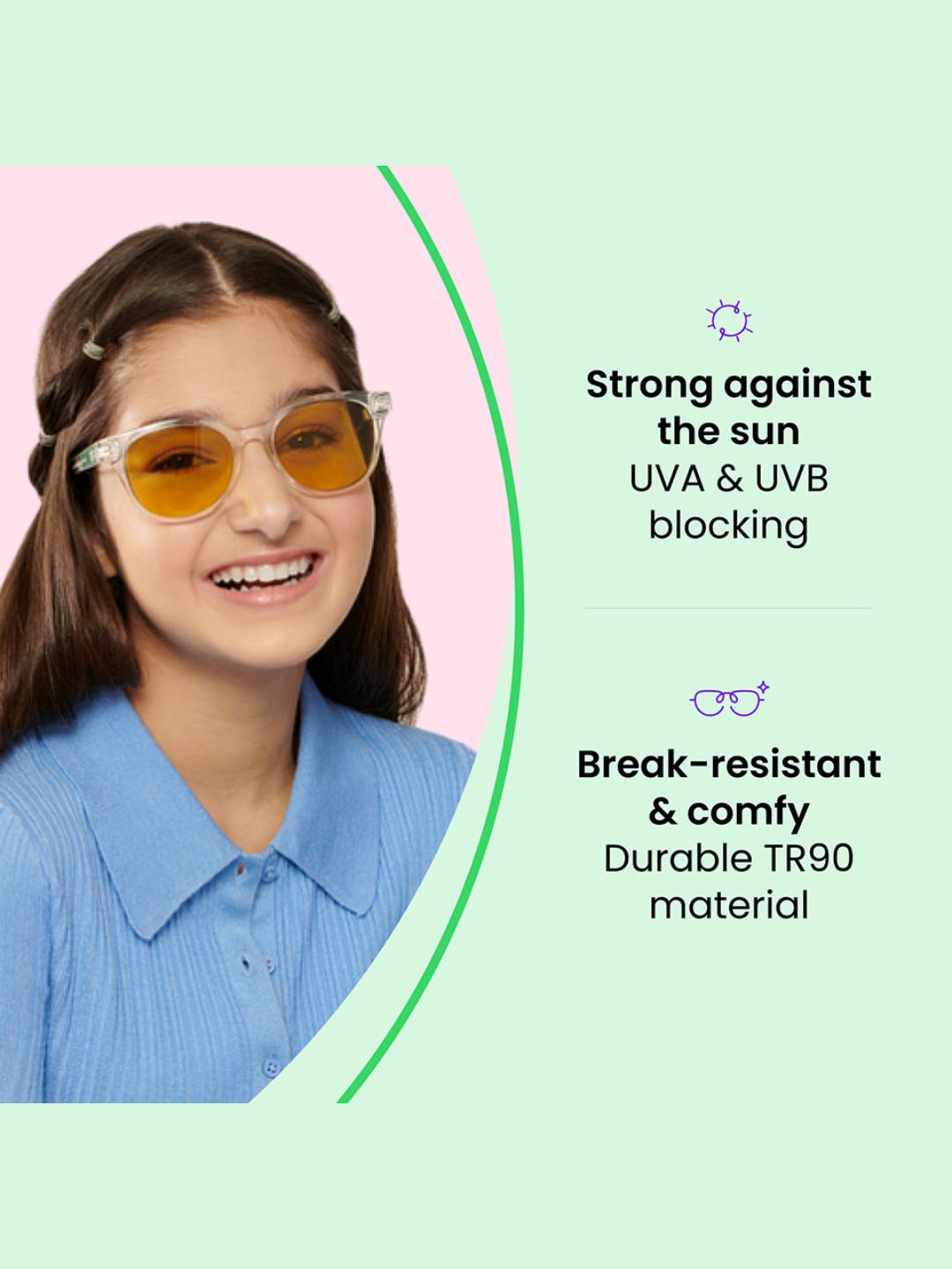 Hooper Blue Wayfarer Polarised and UV Protected Lens Sunglasses for Kids