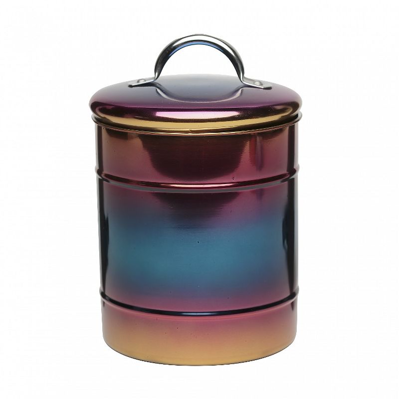 Amici Home 38 & 64 oz Set of 2 Rainbow Metal Storage Canisters Anodized Iridescent Finish