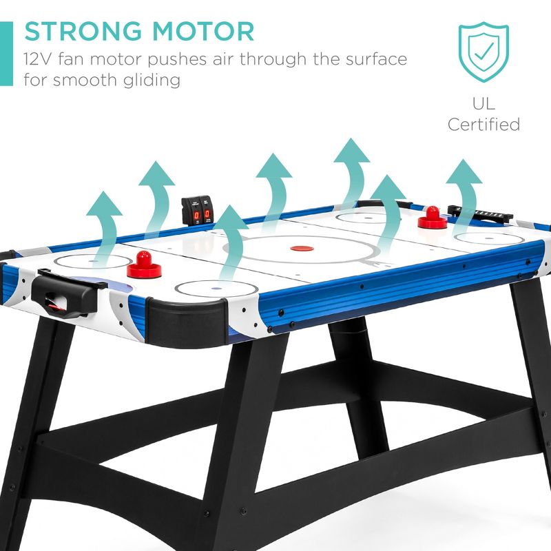 Best Choice Products 58in Mid-Size Air Hockey Table for Game Room w/ 2 Pucks, 2 Pushers, LED Score Board, 12V Motor