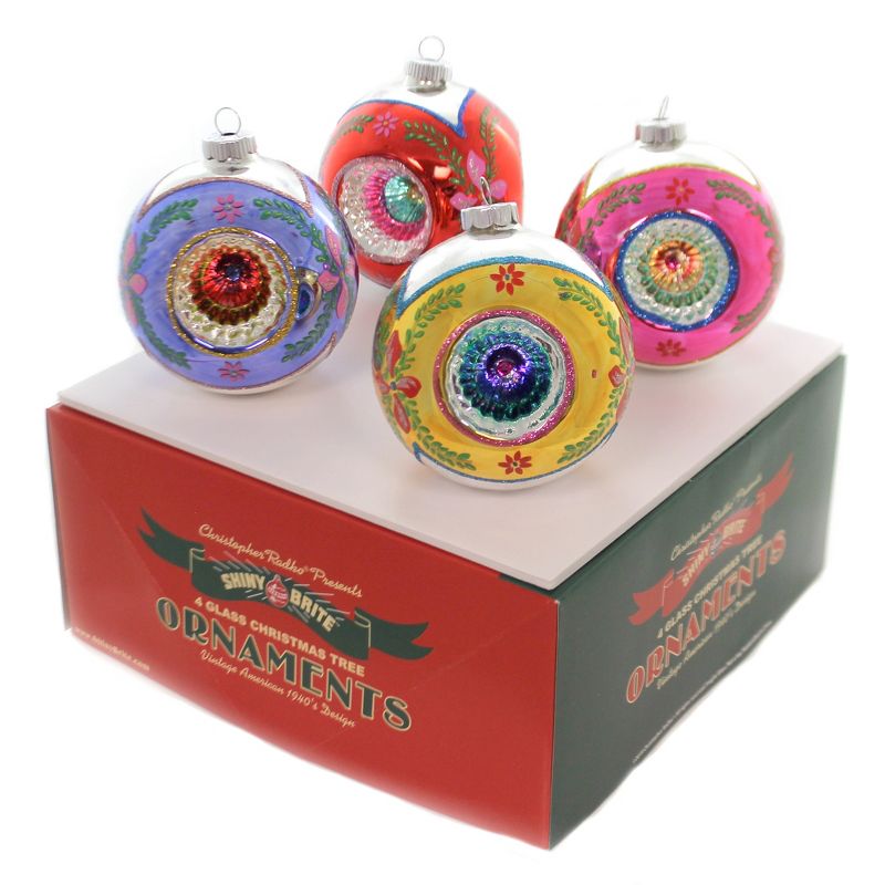 Shiny Brite 4.0" Cc Rounds With Reflectors. Christmas Confetti Ornament  -  Tree Ornaments