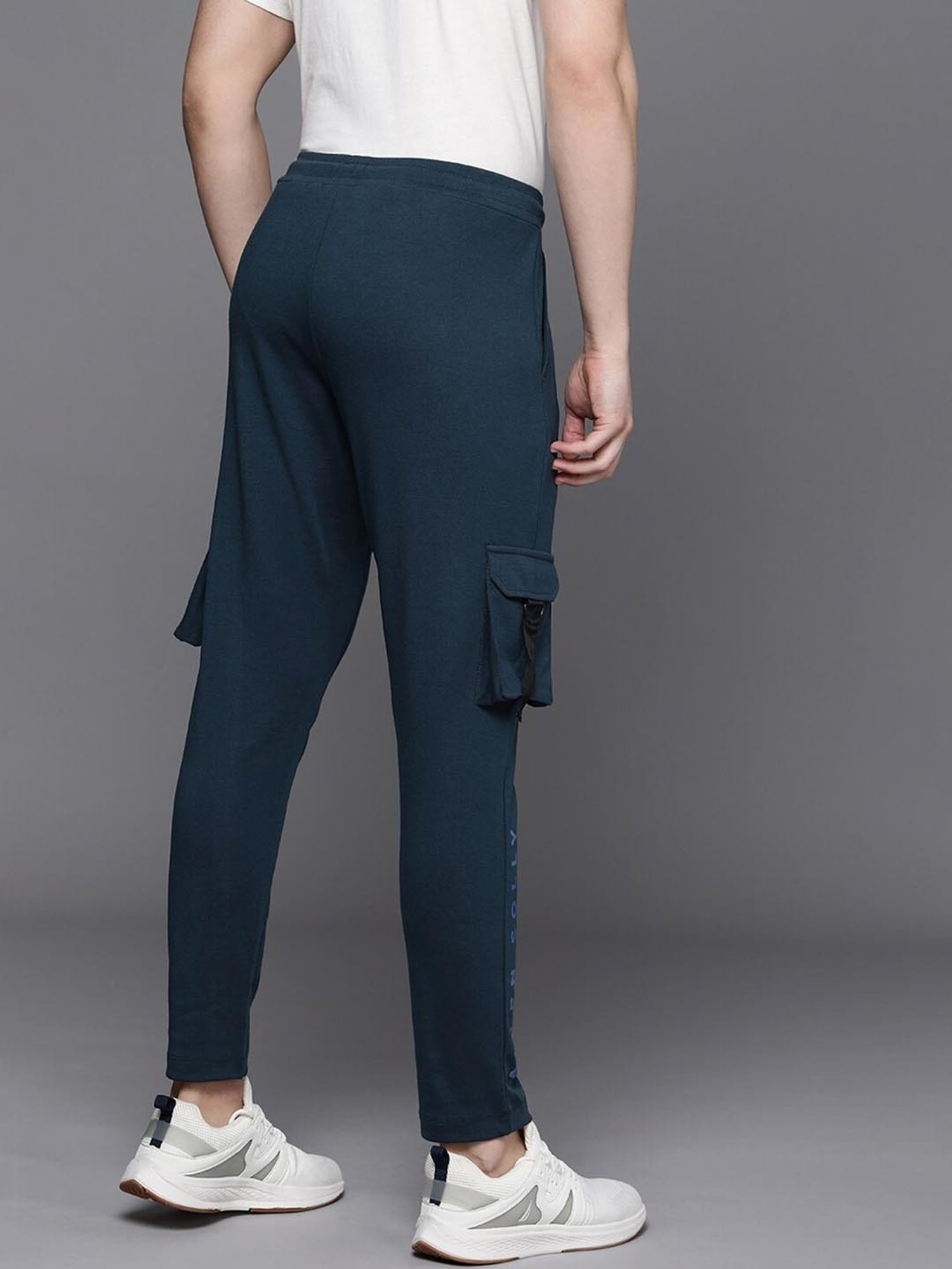 Tribe by Allen Solly Navy Regular Fit Printed Trackpants