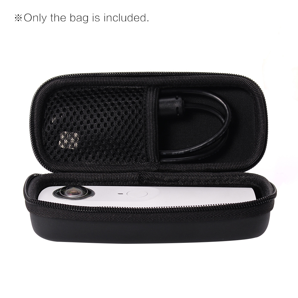 Andoer Portable Shockproof Camera Case Bag Storage with Carabiner for Ricoh Theta M15 S SC V 360&deg; Spherical Panorama Digital Cameras