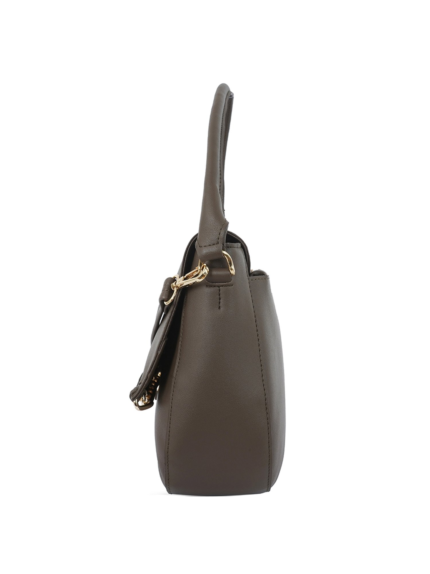 Baggit Petter Dark Brown Solid Medium Handbag