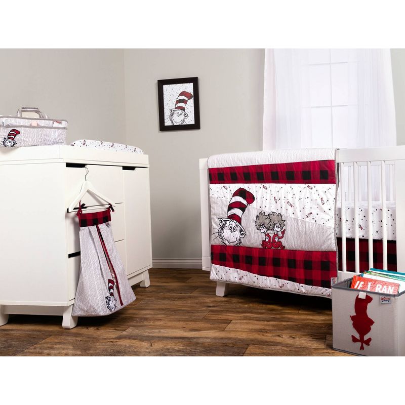 Dr. Seuss Lumberjack Cat in the Hat 5 Piece Crib Bedding Set