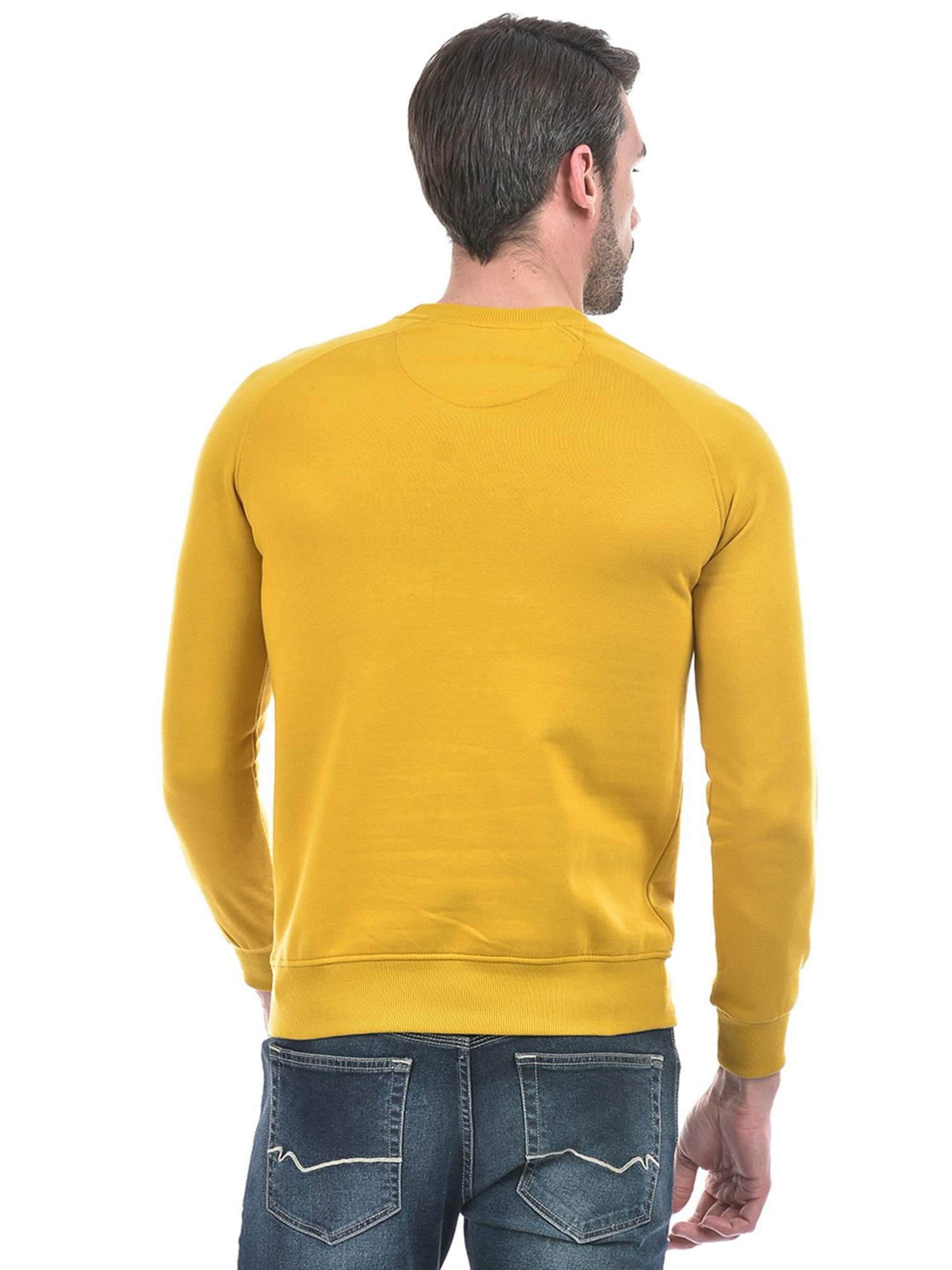Integriti Mustard Regular Fit Printed Sweatshirt