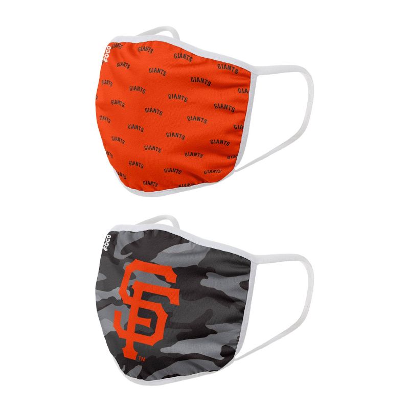 MLB San Francisco Giants Youth Clutch Printed Face Covering - 2pk