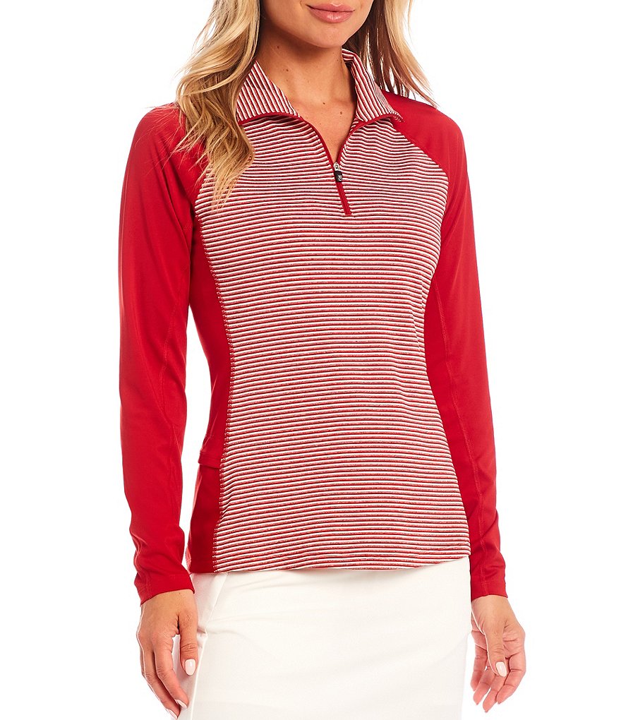 Cutter & Buck Forge Tonal Stripe Stretch Half Zip Top