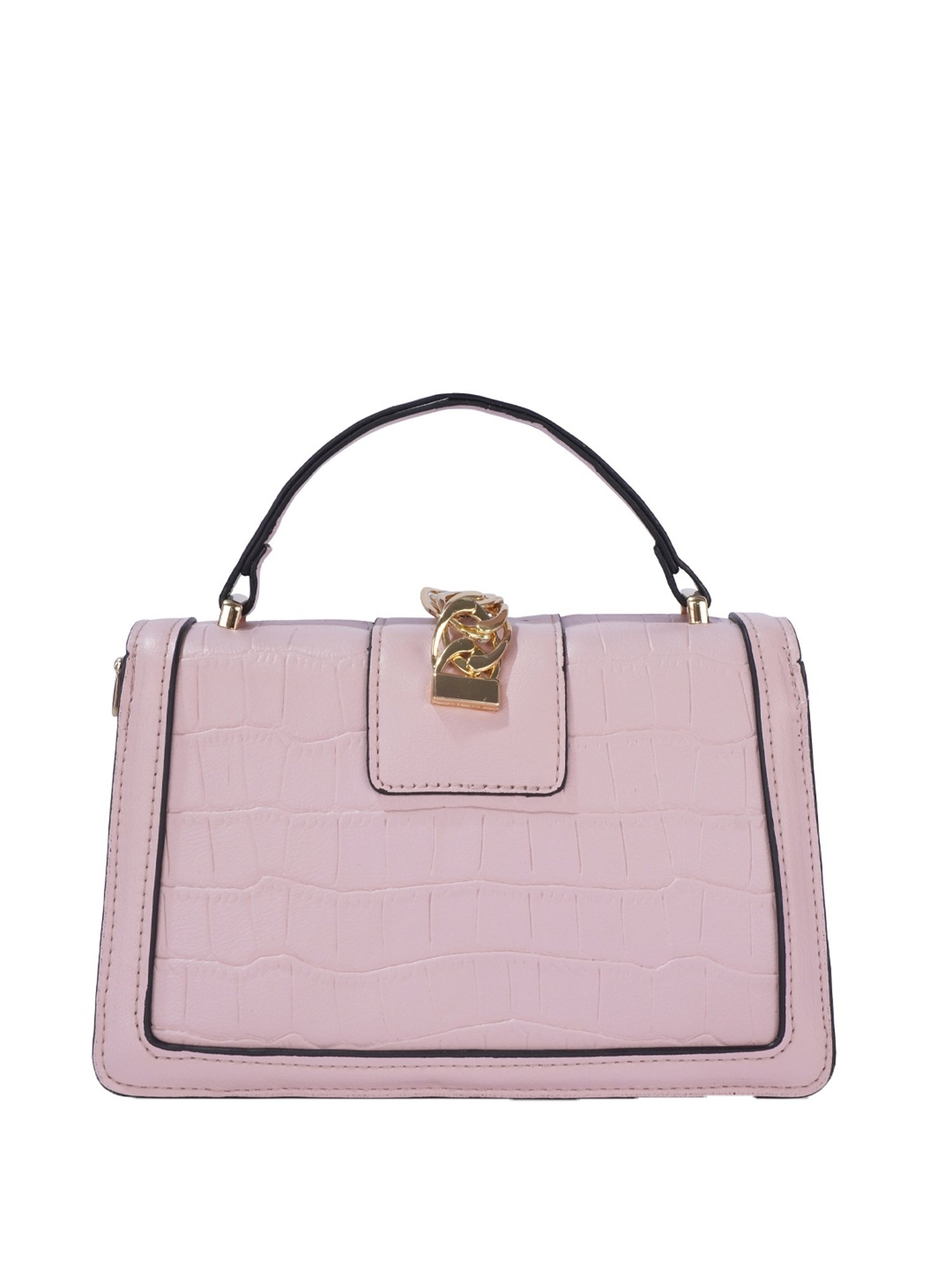 Luvoksi Pink Textured Medium Satchel Handbag
