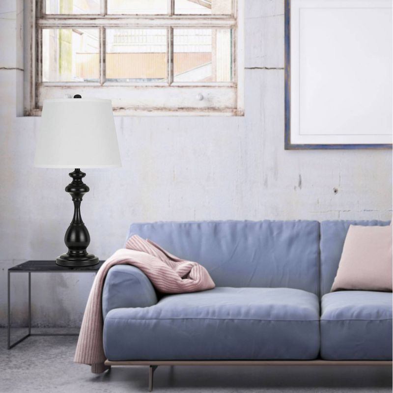 28" Pair of Metal Table Lamps Dark Bronze - Cal Lighting