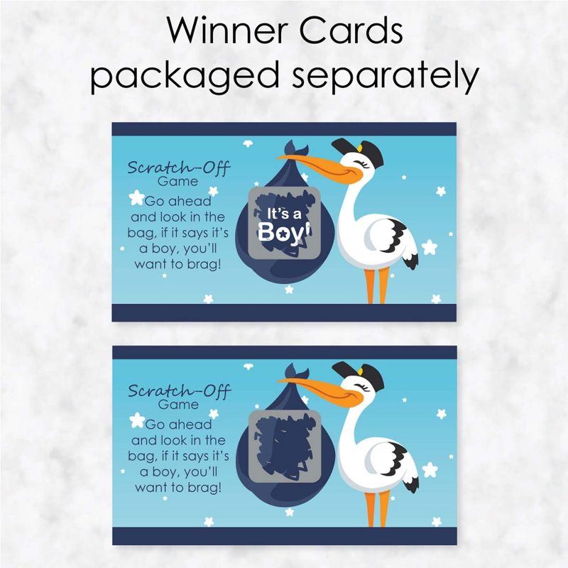 Big Dot of Happiness Boy Special Delivery - Blue It's a Boy Stork Baby Shower Game Scratch Off Cards - 22 Count