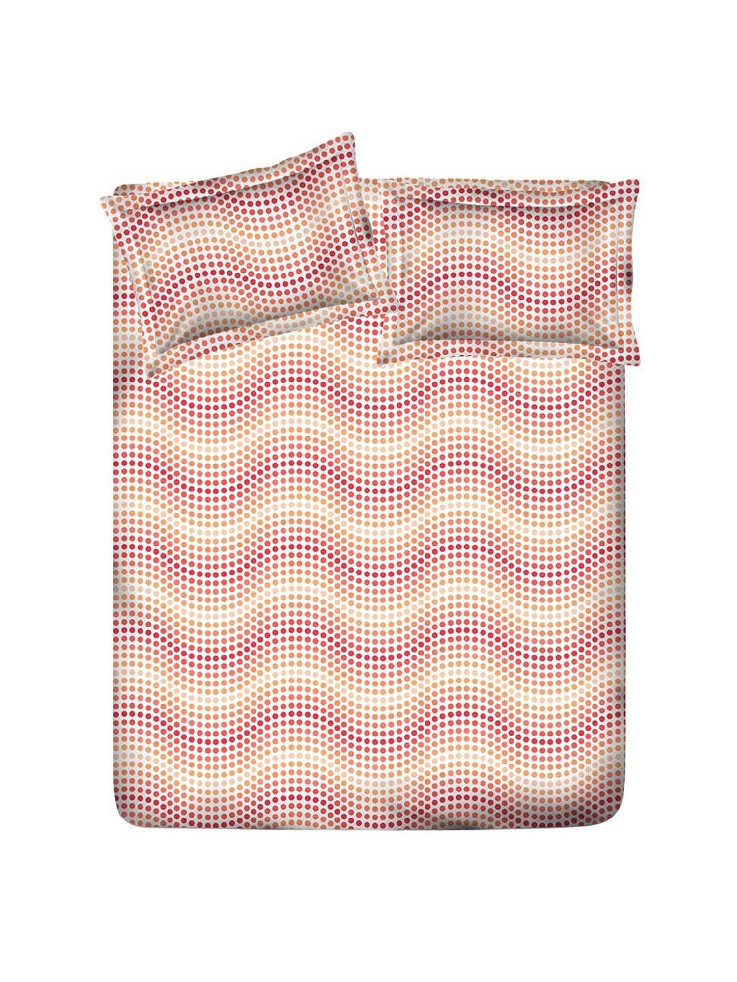 Layers Firenze Red Cotton 140 TC Double Size Bed Sheet with Pillow Cover