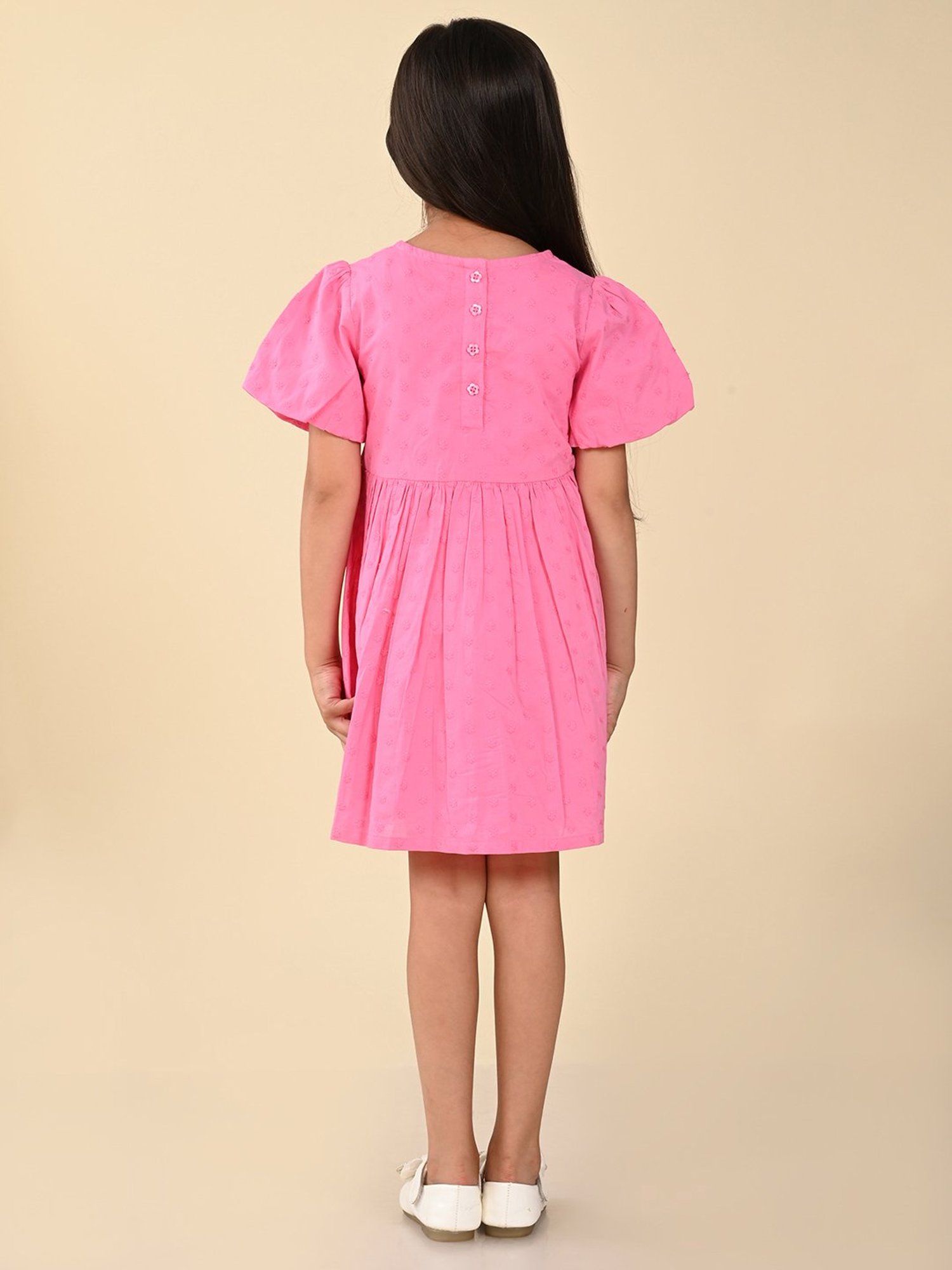LilPicks Kids Pink Embroidered Dress