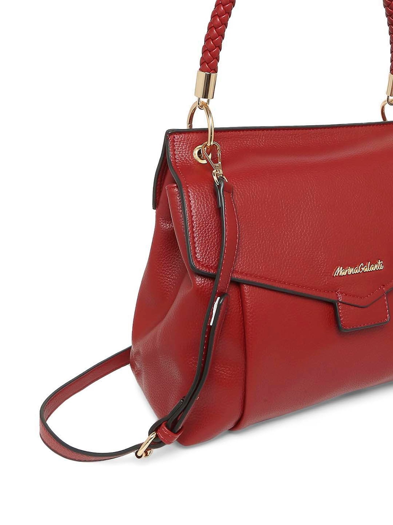 Marina Galanti Red Solid Medium Satchel Handbag