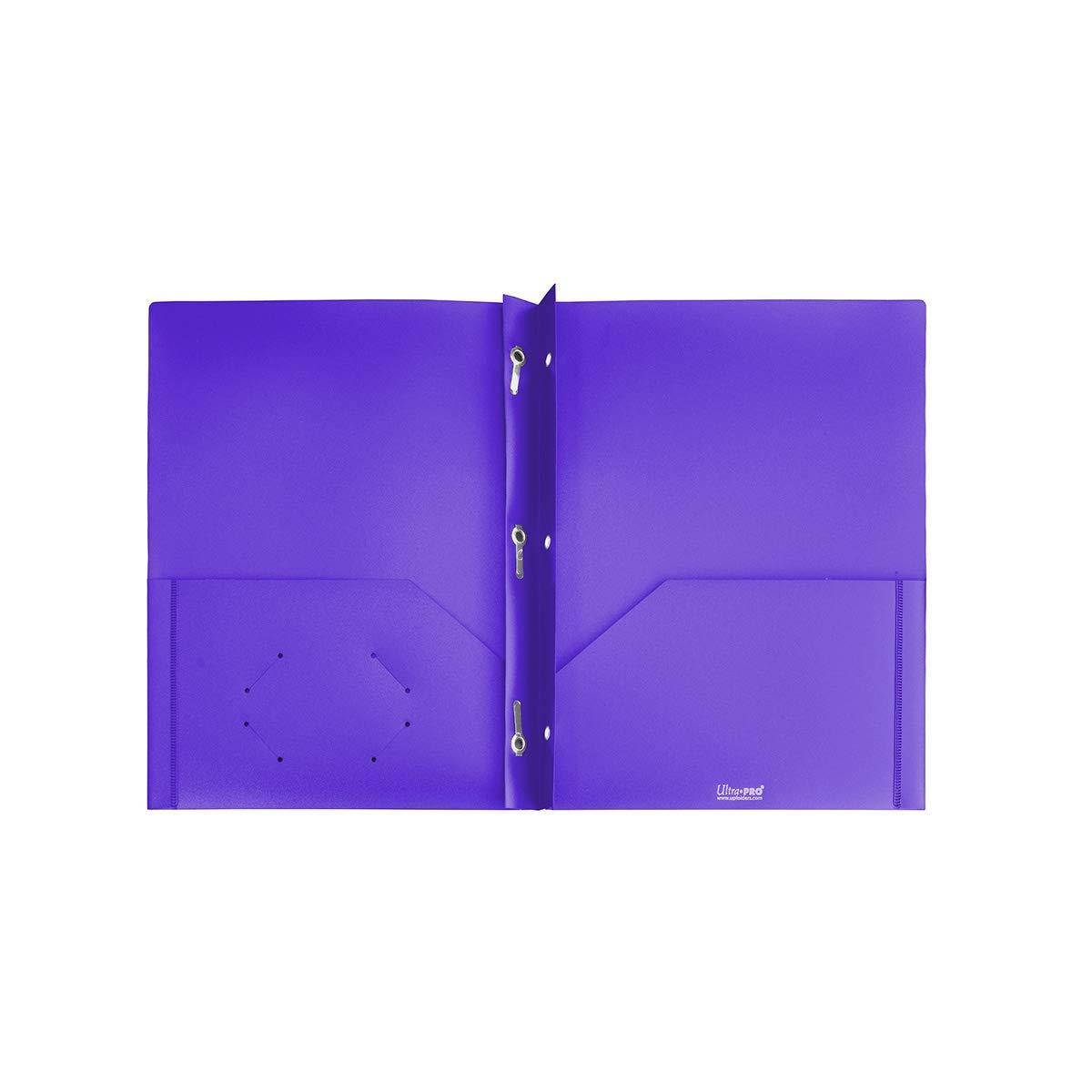 Ultra Pro - 10 Pack, PURPLE 2-Pocket Folders with 3-Prong Fastener