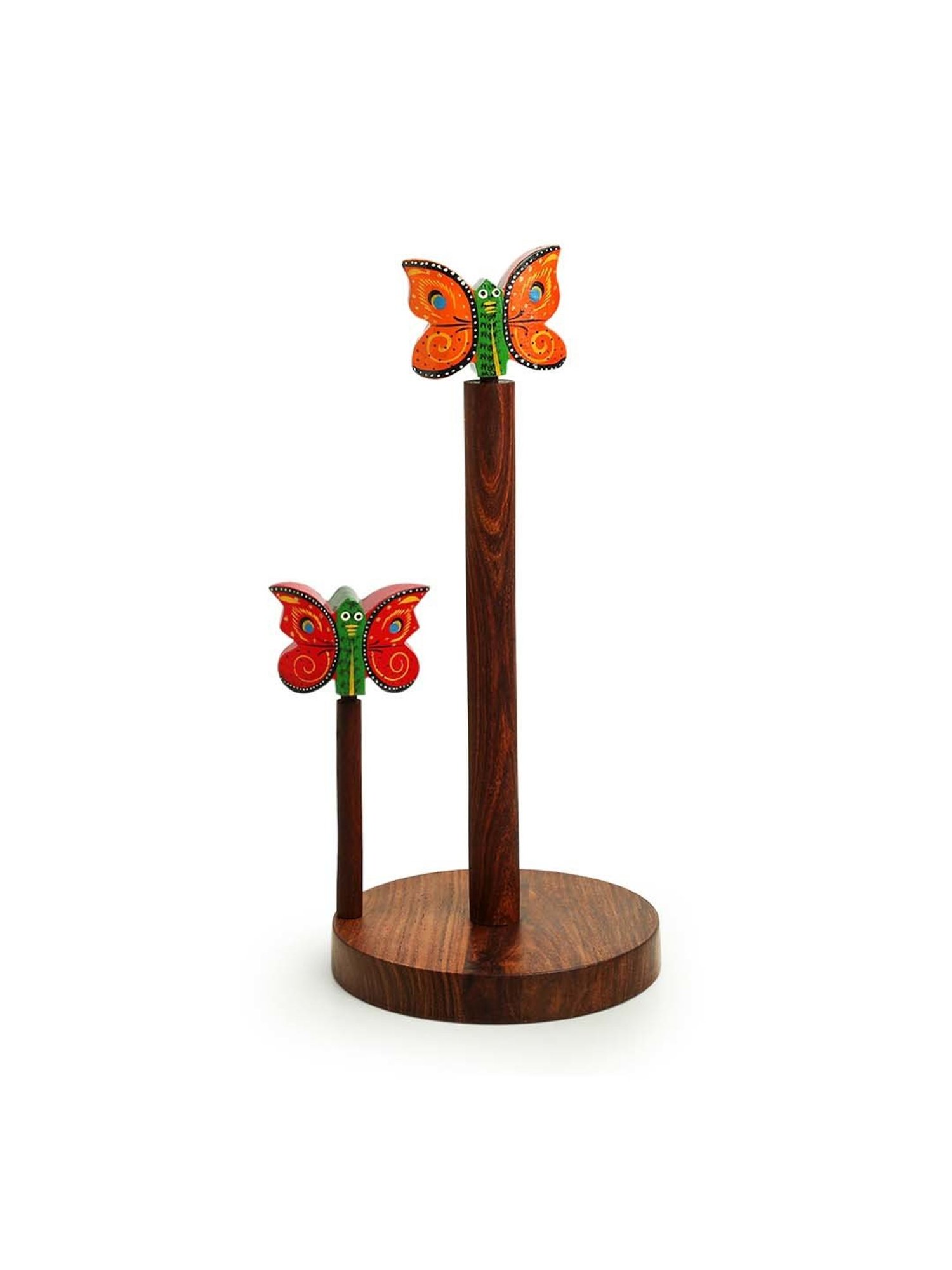 ExclusiveLane The Dancing Peacock Brown Sheesham Wood Napkin Holder - Set of 1