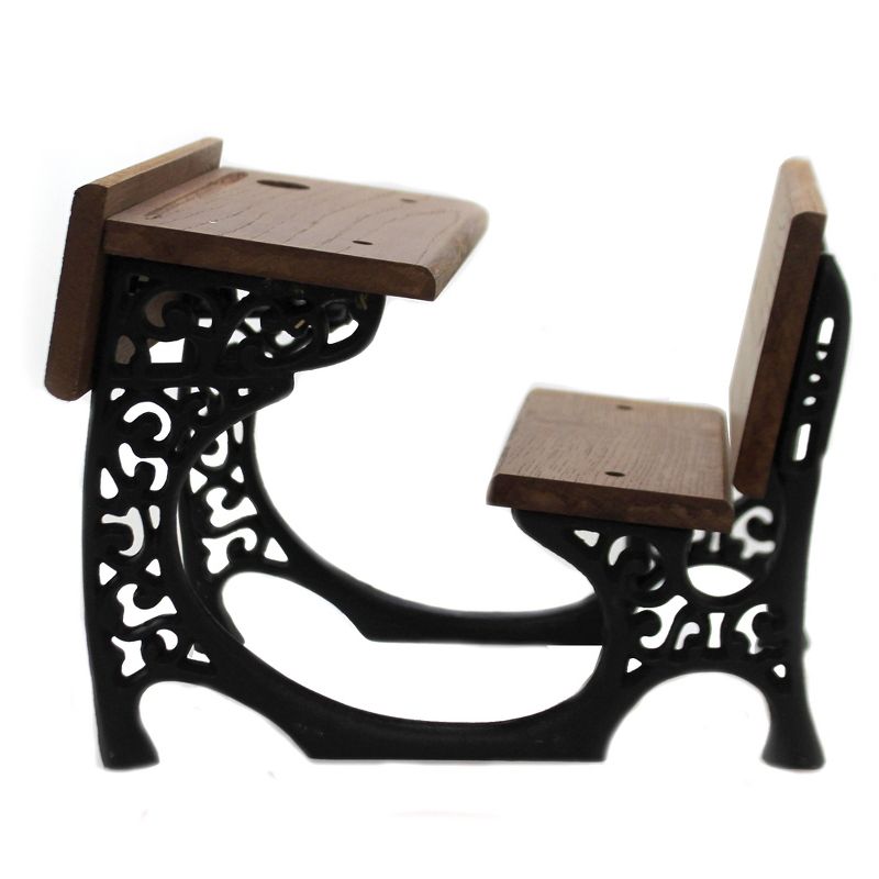 Home Decor 9.0" School Desk Iron Wood Displayer  -  Decorative Figurines