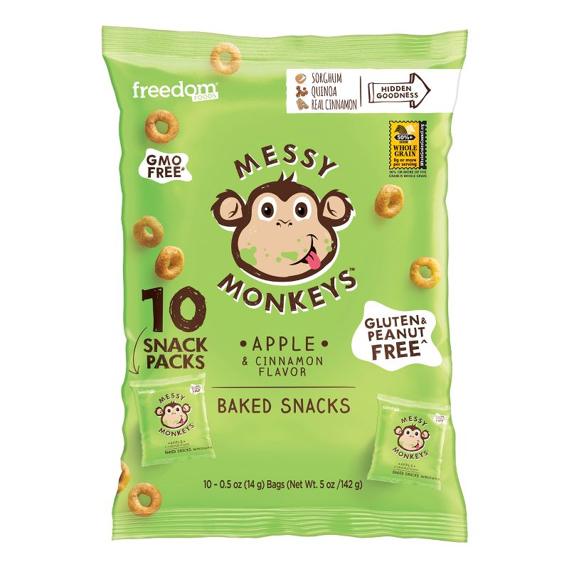Messy Monkeys Apple Cinnamon Baked Snacks - 0.5oz