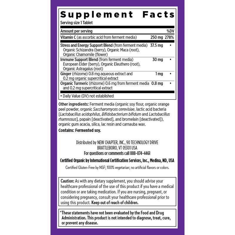 New Chapter Immune Defense Vitamin C + Elderberry Tablet - 30ct