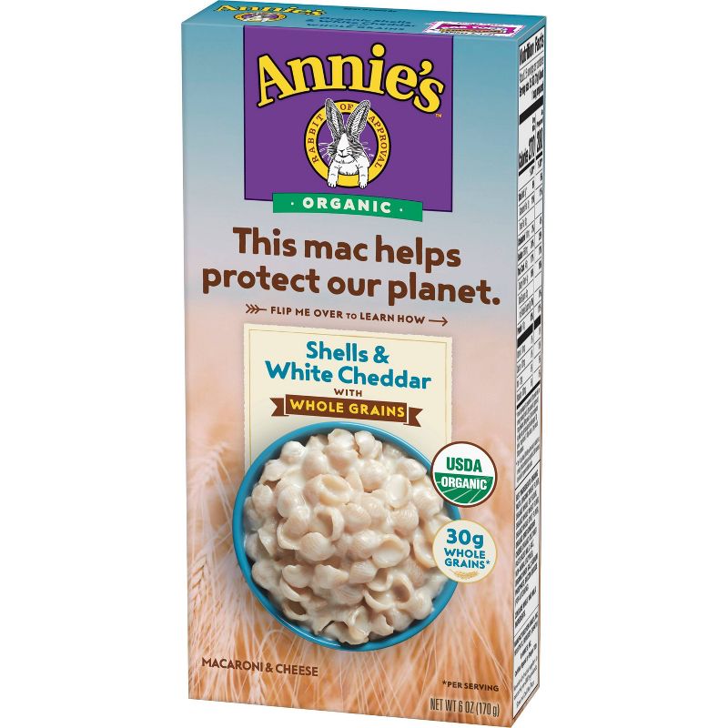 Annie's Homegrown Organic Whole Wheat Shells & White Cheddar Macaroni & Cheese 6oz