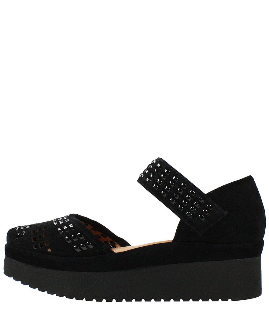 L'Amour Des Pieds Amalsinda Suede Patent Weave Platform Sandals