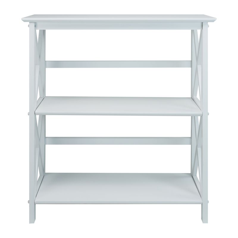 Casual Home Montego 3 Tier Open Shelf X Design Wooden Bookcase, Wood (White)