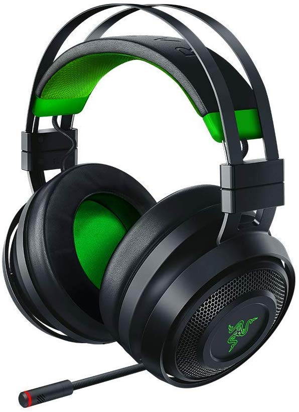 Razer Nari Ultimate for Xbox One Wireless 7.1 Surround Sound Gaming Headset: Hypersense Haptic Feedback - Auto-Adjust Headband - Green Lighting - Retractable Mic - for Xbox One - Black/Green