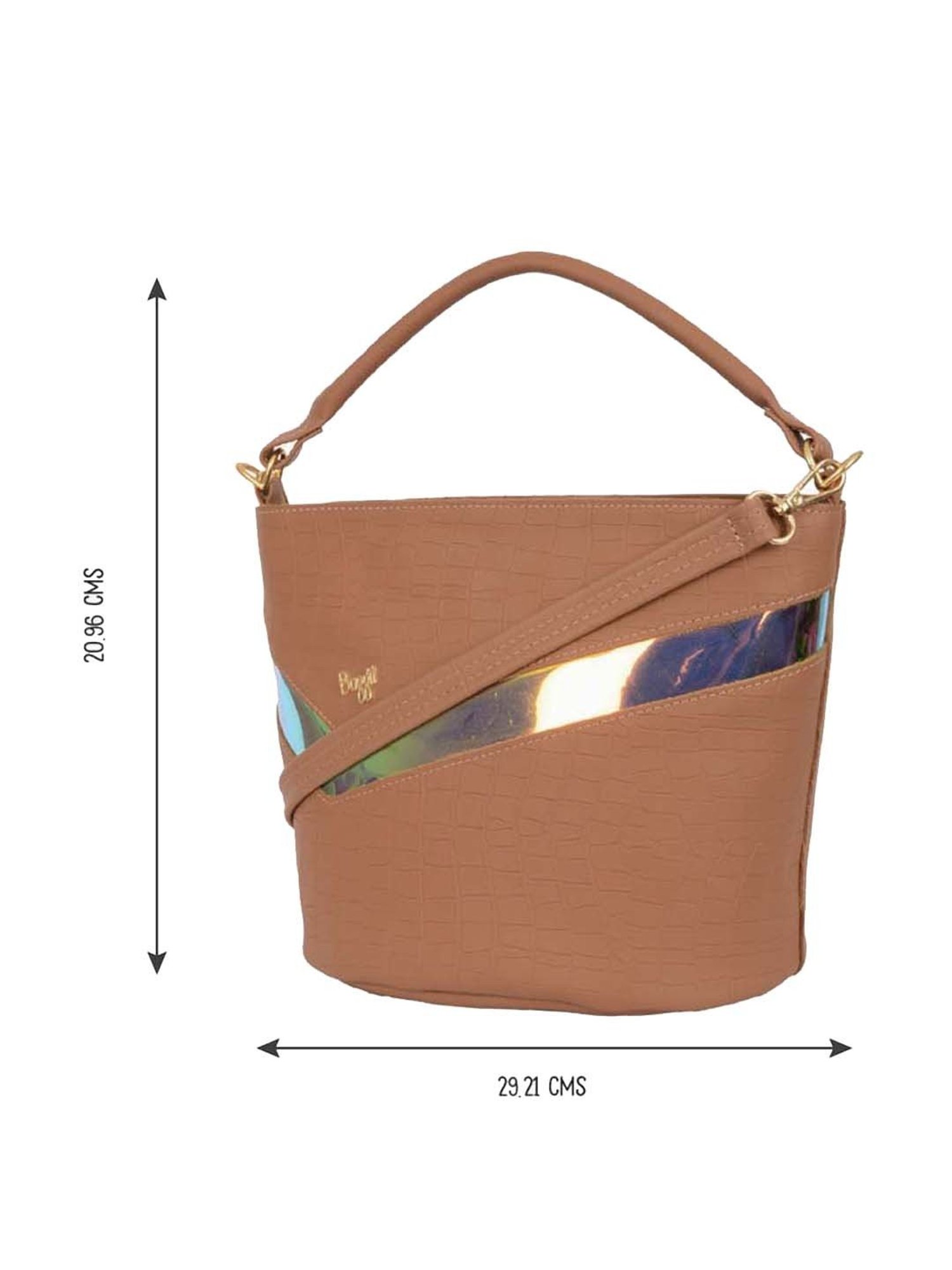 Baggit Pink Textured Medium Handbag