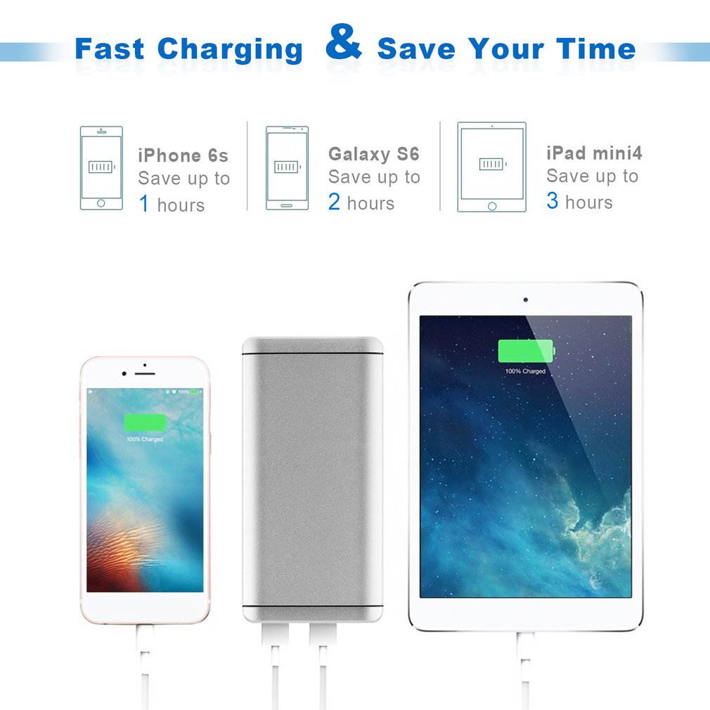 High Capacity 12000mAh Portable Power Bank External Battery Charger with 2 USB Ports Ultra Slim Design Mobile Phone Charger