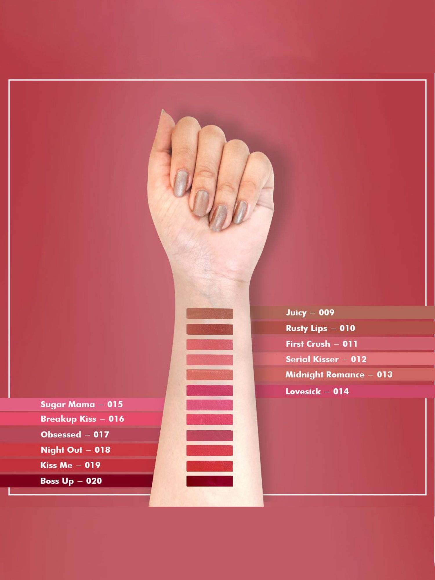 Glamveda Always On Matte Liquid Lipstick Mini Kiss Me-019 - 1.2 ml