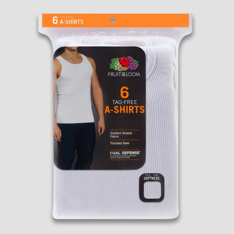 Fruit of the Loom Men's 6pk A-Shirt -White