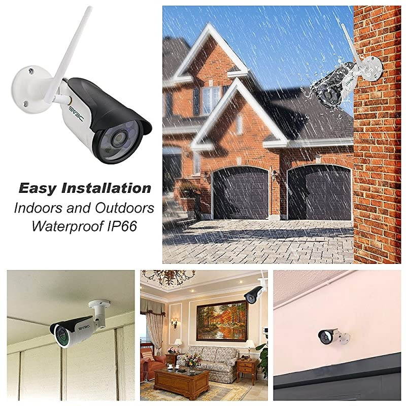 WiFi Wireless Security Camera Outdoor,  Full HD 1080P Home Security Surveillance IP Camera, IP66 Waterproof, Night Vision, Motion Detection, Support Max 64GB SD Card(Not Included)