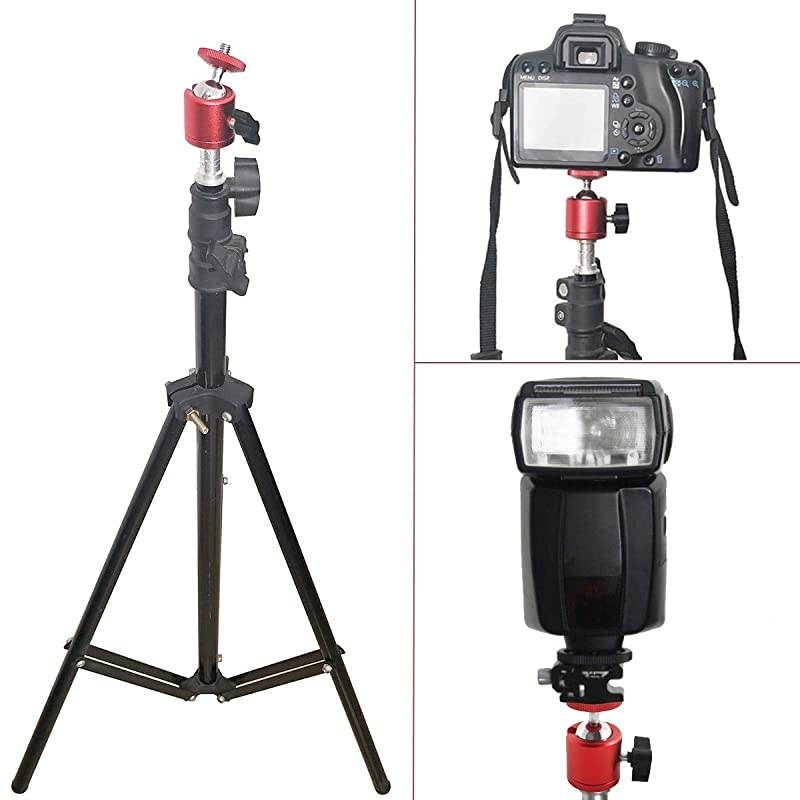 2 PCS Tripod Mini Ball Head with 14 Screw Thread Base 2 Pack Red