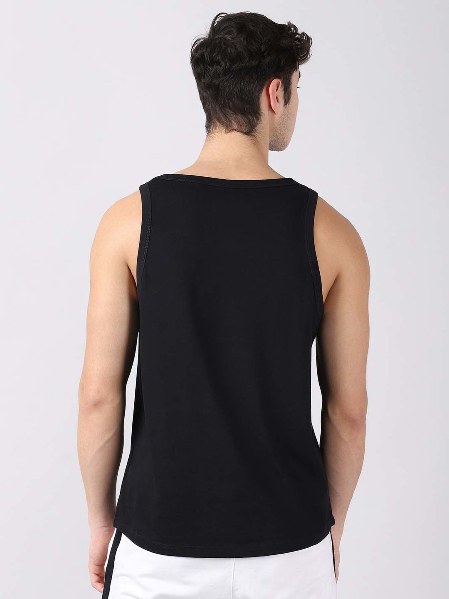 Bushirt Black Printed Cotton Vest