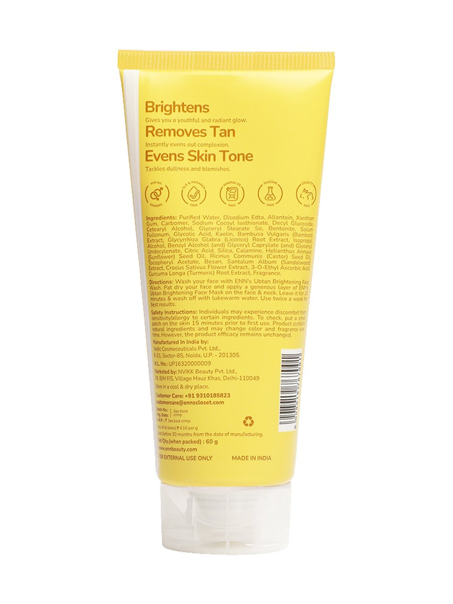 ENN Litt Up Ubtan Brightening Face Mask - 60 gm