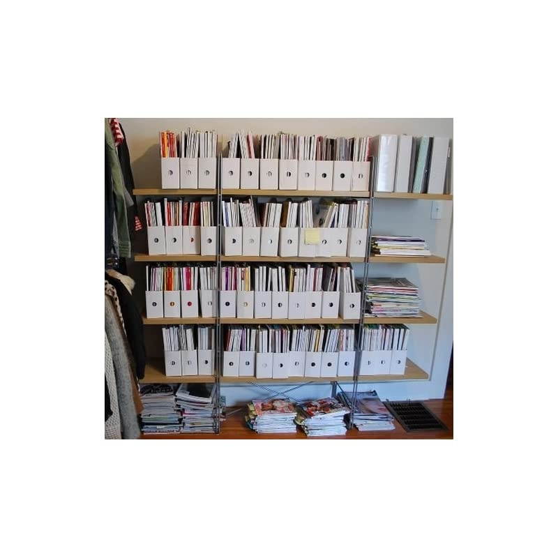30 White Magazine File Holders Storage Boxes 12 1/4"H x 3 1/2"W x 9 3/4"D