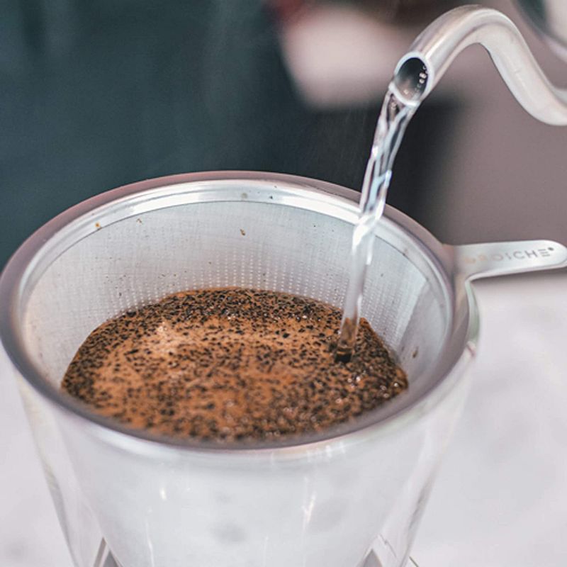 GROSCHE AMSTERDAM Pour Over Coffee Maker with Double Layer Permanent Stainless Steel Coffee Filter, 28.7 fl oz. Capacity