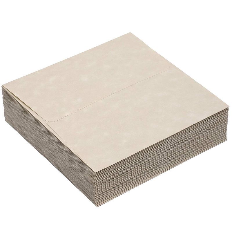 48-Pack Parchment Paper Square Envelopes for Wedding Baby & Bridal Shower Invitations, Cream, 5.5" x 5.5"