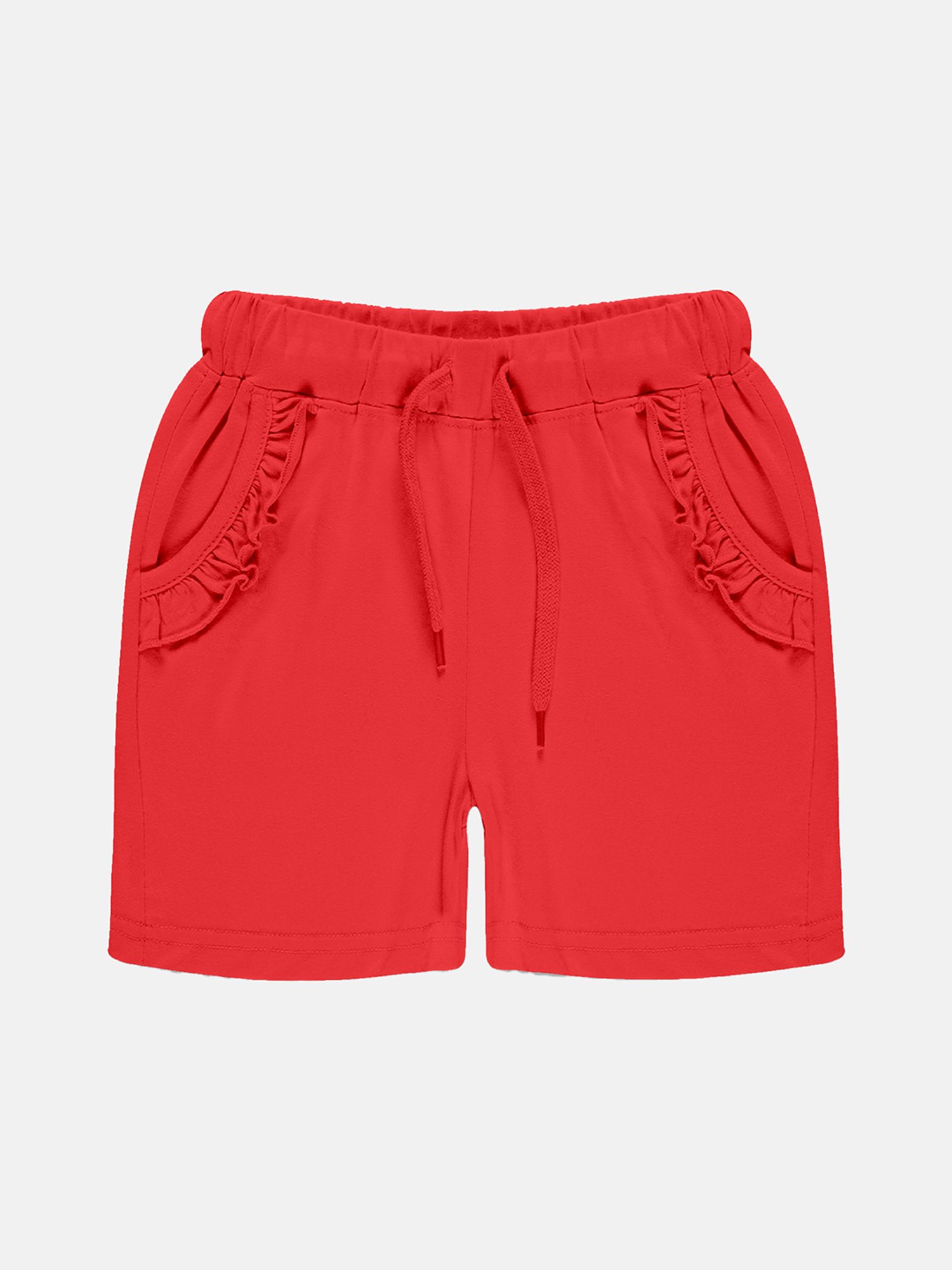 Kiddopanti Kids Red & Grey Solid Shorts (Pack Of 2)