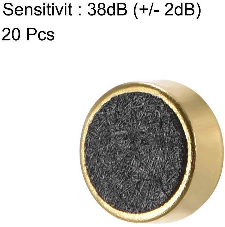 uxcell 4015 38dB Electret Microphone Pickup 4mm x 1.5mm Cylindrical Condenser MIC with Pins for PCB 20 Pcs