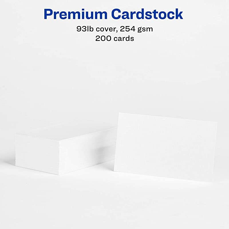 Printable Business Cards Inkjet Printers 200 Cards 2 x 35 Clean Edge Heavyweight Linen Textured 8873 White